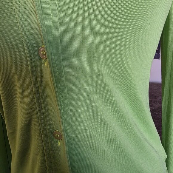 Dolce & Gabbana Jeans Women’s XS Sheer Lime Green Button Up Blouse Top Italy - Picture 15 of 16